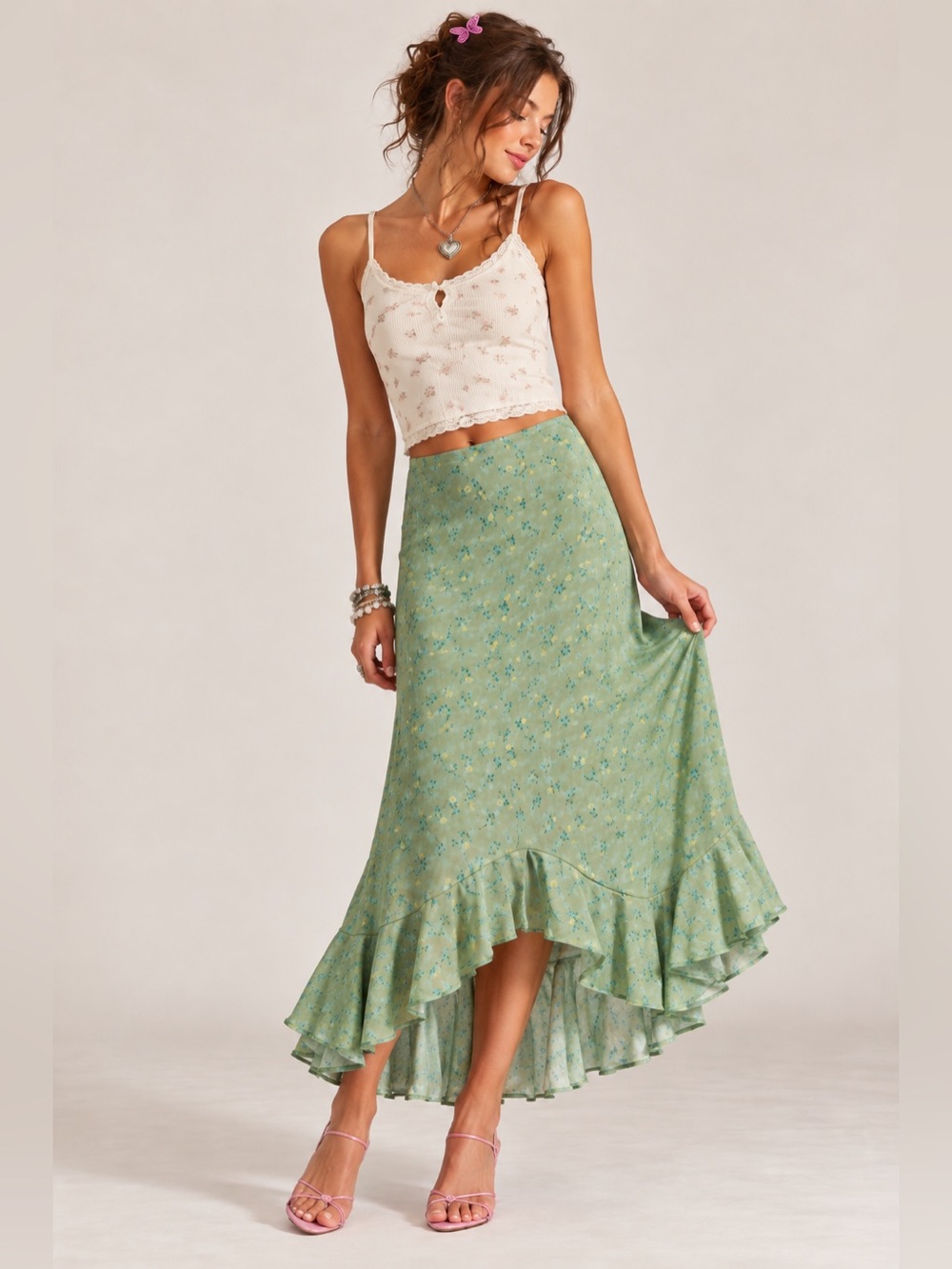 Vintage Betsey Johnson New York High-Low Satin Slip Skirt – Size M